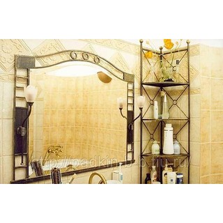 Кованое зеркало и кованая этажерка  для ванной  